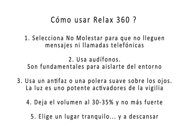 Relax 360, conoce como funciona